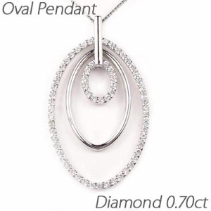 ダイヤモンド ネックレス レディース プラチナ 900 ペンダント オーバル 楕円 サークル