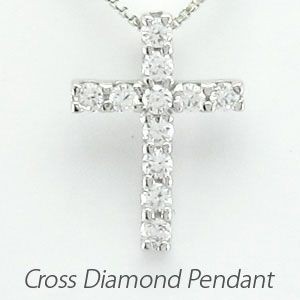 クロス ネックレス レディース ダイヤモンド プラチナ 900 ペンダント 十字架 シンプル