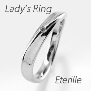 リング ゴールド 18k ダイヤモンド ウェーブ K18 マリッジリング結婚指輪 レディース
