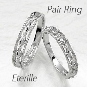ペアリング プラチナ 900 ダイヤモンド 指輪 マリッジリング 結婚指輪 アンティーク