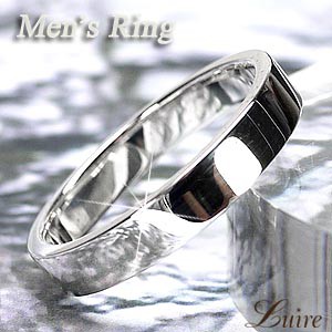 メンズリング シンプル 平打4ミリ幅 甲丸指輪 結婚指輪 K10ホワイトゴールド