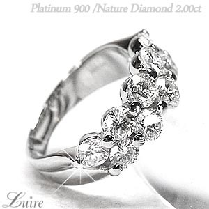 ハーフエタニティ ダイヤリング 2.00ct リング エタニティ 10周年 結婚記念日 プラチナ900