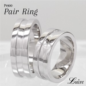 幅広 平打ち 地金 リング プラチナ900 メモリアル ペアリング 結婚指輪 2本