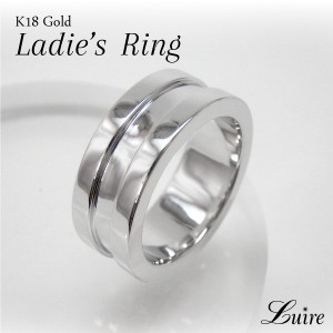 幅広 平打ち 地金 リング 誕生日 ブライダルリング 結婚指輪  K18WG/YG/PG