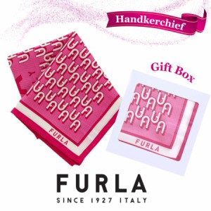 フルラ FURLA ハンカチ ギフト センターロゴ ピンク シルク混 スカーフ 海外レディースブランド 女性 母の日 プレゼント 誕生日 お礼 お