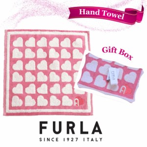 フルラ FURLA タオルハンカチ ギフト ランダムハート ピンク 海外ブランド 女性 プレゼント 誕生日 お礼 お返し お祝い ギフトラッピング