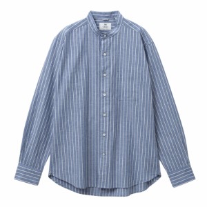 CHOYA URBAN STYLE カジュアルシャツ リネンシャツ スタンドカラー ネイビー 紺 綿【CUE221-350】