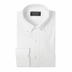 送料無料 ワイシャツ メンズ 長袖 形態安定 ボタンダウン 白 ホワイト ドビーストライプ【GID229-200】