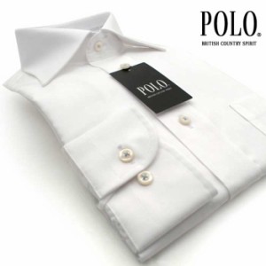 ピンオックスフォード ワイシャツ ドレスシャツ ポロ POLO b.c.s. 長袖 形態安定 加工 ワイドカラーシャツ 白シャツ  GPD675-105