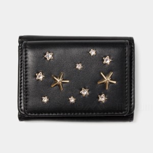 JIMMY CHOO ジミーチュウ 財布 レディース Nemo クリスタルスタースタッズ付き レザーウォレット NEMO-CZN