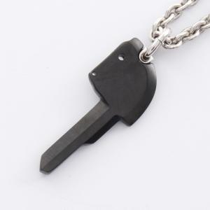 エルメス HERMES クレ シュヴァル ネックレス ジュエリー ステンレススチール メンズ シルバー系 / ブラック系 【中古】
