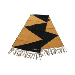 HERMES エルメス ジグザグカザック フリンジ マフラー ブラック ユニ  