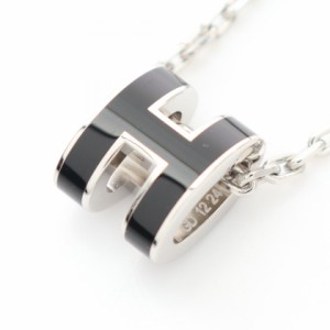 エルメス HERMES MINI POP H ミニポップアッシュ ネックレス ジュエリー ステンレススチール レディース シルバー系 / ブラック系 【中古