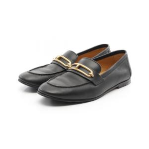 HERMES ブラックレザー ローファー HERMES 【新品未使用】エルメス モカシン フォーブル ブラック