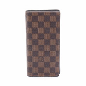 ルイ・ヴィトン LOUIS VUITTON ポルトフォイユ ブラザ 二つ折り長財布 財布 PVCコーティングキャンバス ダミエ メンズ ブラウン系 N60017