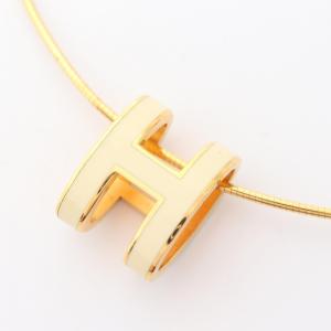 エルメス HERMES POP H ポップアッシュ ネックレス ジュエリー GP（ゴールドメッキ） シルバー925 レディース ゴールド系 / アイボリー系