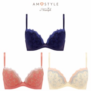 セール27%OFF (アモスタイル)AMOSTYLE デイリーAMOSTYLE 寄せブラ ブラ＆ショーツセット(ロココフィール)(B,C,Dカップ) AMST273 WHU + Mi