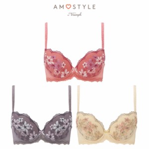 セール33%OFF (アモスタイル)AMOSTYLE 3/4カップブラ ブラ&ショーツセット（フラワーアレンジメント）(B,C,Dカップ) AMST266 WHU + Mini 