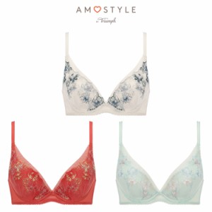 セール20%OFF(アモスタイル)AMOSTYLE チャーミングラマー スリムライン DeepV ブラジャー カラーバースト(E,F,Gカップ) AMST1429 WHU2 JX