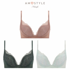 セール20%OFF(アモスタイル)AMOSTYLE チャーミングラマーノンワイヤー ブラジャー スパークリングオーシャン(E,Fカップ)AMST1437 HU JX