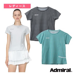 [アドミラル(Admiral) テニス・バドミントン ウェア（レディース）]ギンガムチェックスラッシュTシャツ／レディース（ATLA413）