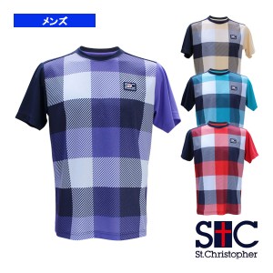 [セントクリストファー テニス・バドミントン ウェア（メンズ/ユニ）]パネルチェックゲームシャツ／メンズ（STC-BCM5411）