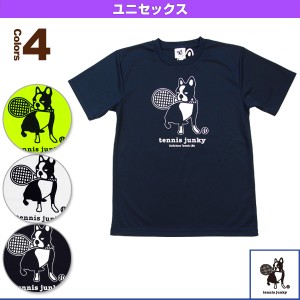 [テニスジャンキー テニス・バドミントン ウェア（メンズ/ユニ）]Tennis Junky／フォアハンド犬／Tシャツ／ユニセックス（TJ0016）