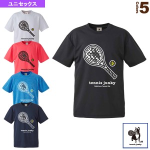 [テニスジャンキー テニス・バドミントン ウェア（メンズ/ユニ）]ラケット犬＋1／ドライTシャツ／ユニセックス（TJ19002）