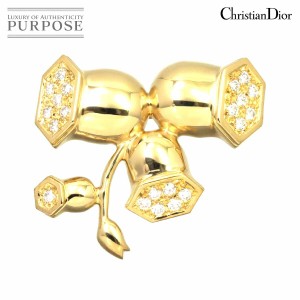 クリスチャン ディオール Dior ダイヤ ブローチ 18K YG イエローゴールド 750 レディース 90196599 【中古】BJ