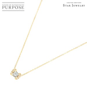 スタージュエリー Star Jewelry ダイヤ 0.07ct ネックレス 40cm Pt K18 YG 750 レディース 90205676 【中古】BJ