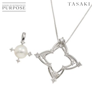 タサキ TASAKI アコヤ真珠 7.0mm ダイヤ 0.24/0.05ct ネックレス 45cm K18 WG 750 2WAY パール 田崎真珠 レディース 90208613 【中古】BJ