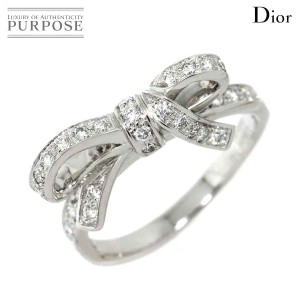 クリスチャン ディオール Christian Dior #51 リング ダイヤ K18 WG ホワイトゴールド 750 指輪 リボン レディース 90210699 【中古】BJ
