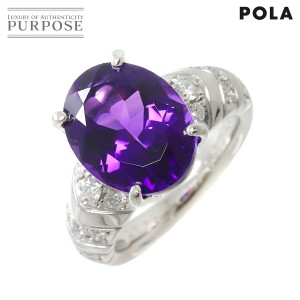 ポーラ POLA 13号 リング アメジスト 7.25ct ダイヤ 0.43ct Pt プラチナ 指輪【保証書付き】 レディース 90212366 【中古】BJ