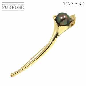 タサキ TASAKI 黒蝶真珠 12.5mm ダイヤ 0.07ct ブローチ K18 YG イエローゴールド 750 パール 田崎真珠 レディース 90213809 【中古】BJ