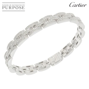 カルティエ Cartier マイヨンパンテール ファイン 3連 フルダイヤ ブレスレット 16.5cm K18 WG 750 レディース 90216285 【中古】BJ