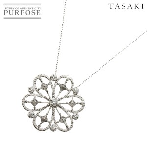 タサキ TASAKI ダイヤ 0.13ct ネックレス 50cm K18 WG 750 田崎真珠 レディース 90216732 【中古】BJ