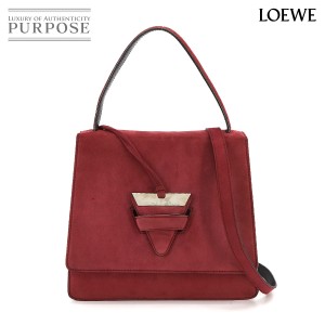 ロエベ バッグ LOEWE バルセロナ 2way ハンド ショルダー バッグ スエード レッド レディース 90221670 【中古】ブランド