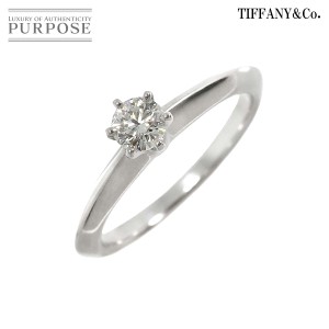 ティファニー TIFFANY&Co. ソリティア ダイヤ 0.21ct H/VS1/3EX 6号 リング Pt 指輪 【鑑定書付き】レディース 90225331 【中古】BJ