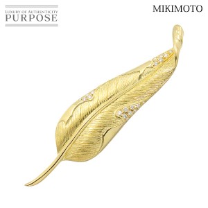 ミキモト MIKIMOTO ダイヤ 0.33ct ブローチ K18 YG イエローゴールド 750 羽根 レディース 90227708 【中古】BJ