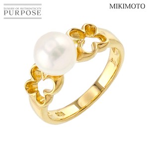 ミキモト MIKIMOTO ペルリータ アコヤ真珠 6.6mm リング 8.5号 K18 YG 750 パール 指輪 レディース 90228297 【中古】BJ