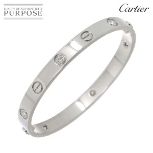 カルティエ Cartier ラブ ブレス ハーフ ダイヤ 6P #16 K18 WG 750 ブレスレット レディース 90229778 【中古】BJ