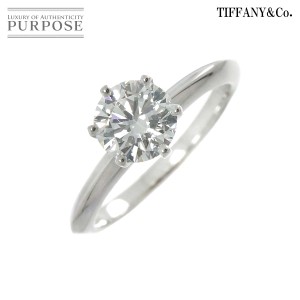 ティファニー TIFFANY&Co. ソリティア ダイヤ 1.07ct H/VS1/3EX 10号号 リング Pt 指輪【鑑定書付き】レディース 90229907 【中古】BJ