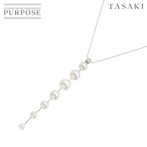 タサキ TASAKI アコヤ真珠 8.1-4.6mm ダイヤ 0.07ct ネックレス 45cm K18 WG 750 田崎真珠 レディース 90231009 【中古】BJ