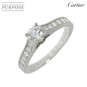 カルティエ Cartier ソリテール ダイヤ 0.42ct H/VS1/EX #49 リング Pt【証明書・鑑定書付き】レディース 90231155 【中古】BJ