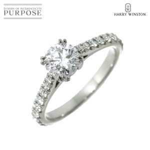 ハリーウィンストン HARRY WINSTON ダイヤ 0.72ct D/VS2/3EX 9号 リング Pt 指輪 証明書・鑑定書 レディース 90231176 【中古】BJ