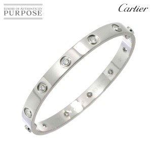 カルティエ Cartier ラブブレス フル ダイヤ 10P #16 K18 WG 750 ブレスレット バングル レディース 90231178 【中古】BJ