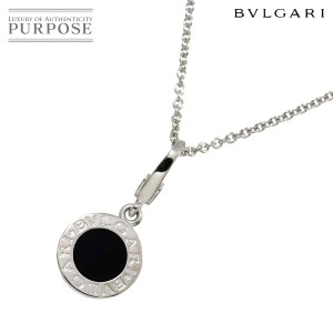 ブルガリ BVLGARI ダブル ロゴ オニキス ネックレス 40cm K18 WG ホワイトゴールド 750 レディース 90231201 【中古】BJ