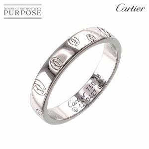 カルティエ Cartier ロゴ リング SM #58 ハッピーバースデー K18 WG 750 指輪【証明書付き】 レディース 90232607 【中古】BJ