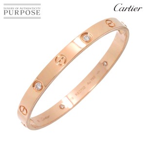 カルティエ Cartier ラブ ブレス #16 ハーフ ダイヤ 4P K18 PG ピンクゴールド 750 バングル【証明書】 レディース 90246081 【中古】BJ