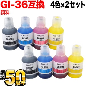 GI-36-4MP キヤノン用 GI-36 互換インクボトル 顔料 4色×2セット【送料無料】 顔料4色×2セット